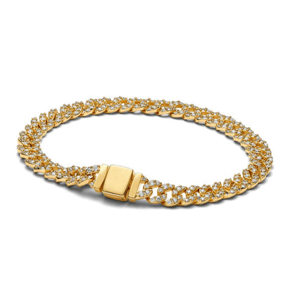 Bracciale cubano pavé | Oro