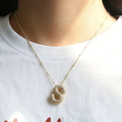 Set collana con iniziale a bolla | Oro