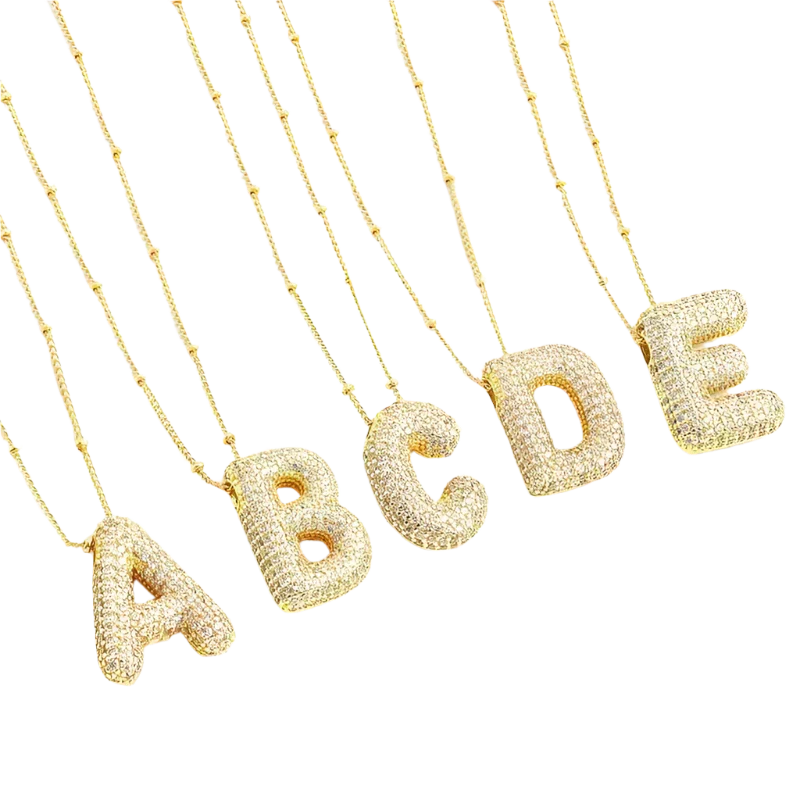 Set collana con iniziale a bolla | Oro
