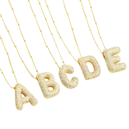 Set collana con iniziale a bolla | Oro