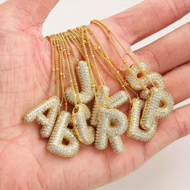Set collana con iniziale a bolla | Oro