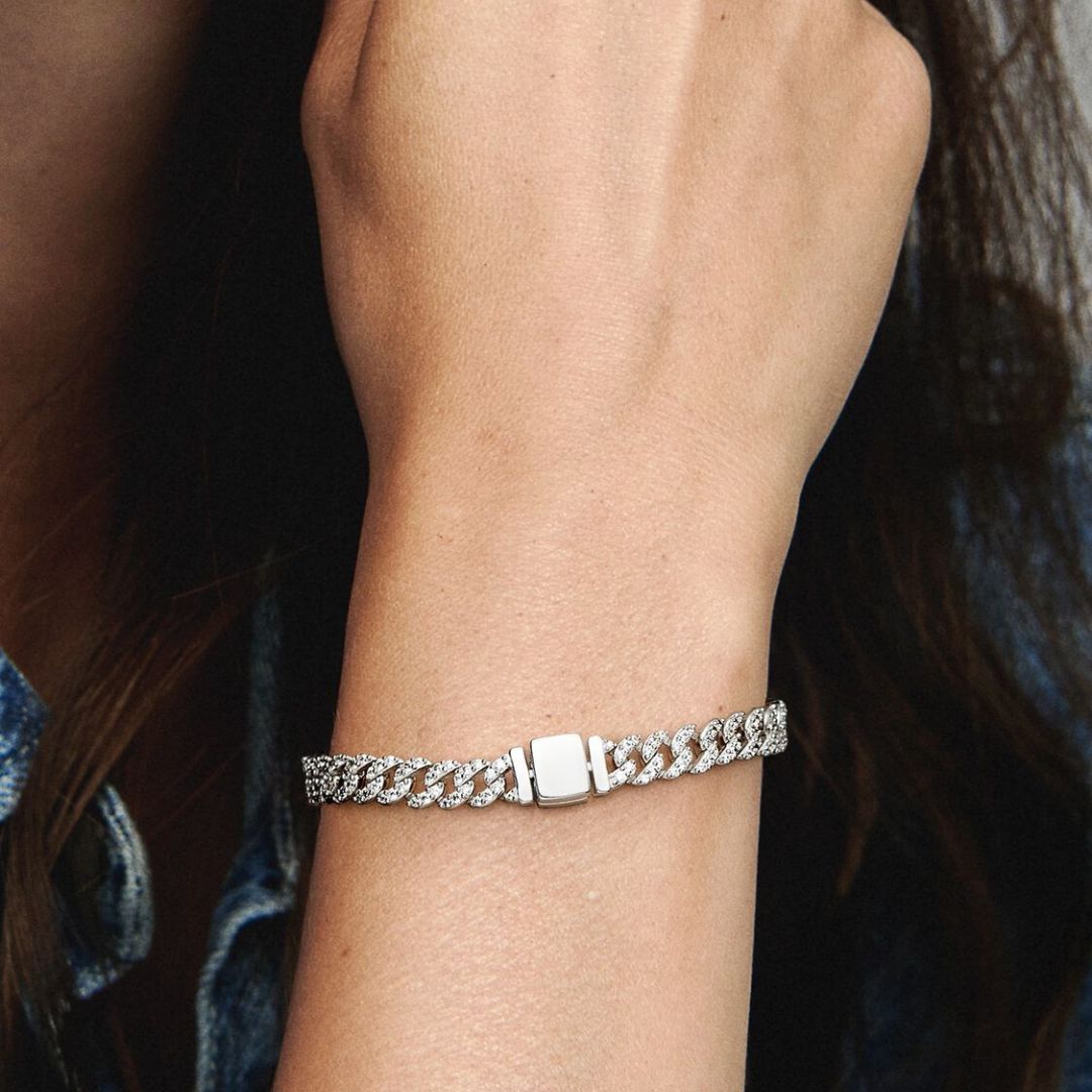 Bracciale cubano pavé | Oro