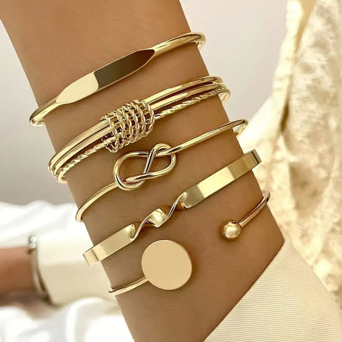 Set di bracciali Knotted Elegance | Oro