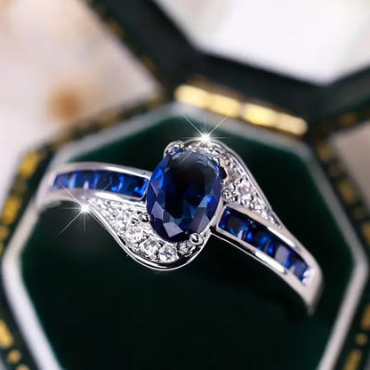 Sapphire Flow Ring | White Gold