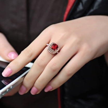 Anello con alone di rubino | Oro rosa