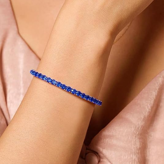 Bracciale tennis con zaffiri | Oro bianco