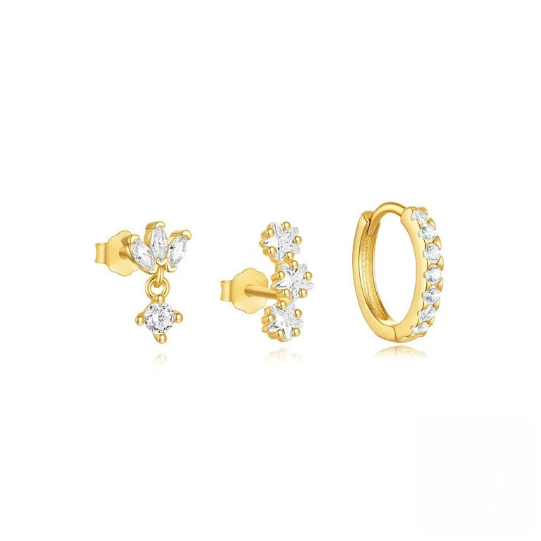 Set di orecchini singoli Trio Mila Essentials | Oro