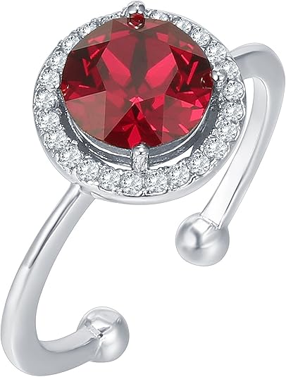 Crimson Glow Promise Ruby Ring | White Gold