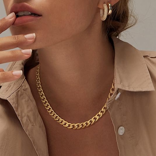 Collana a catena cubana chunky | Oro