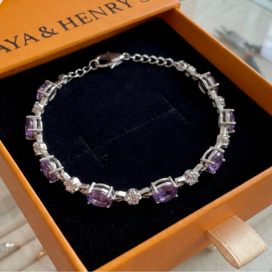 Bracciale Ametista Starlight | Oro bianco