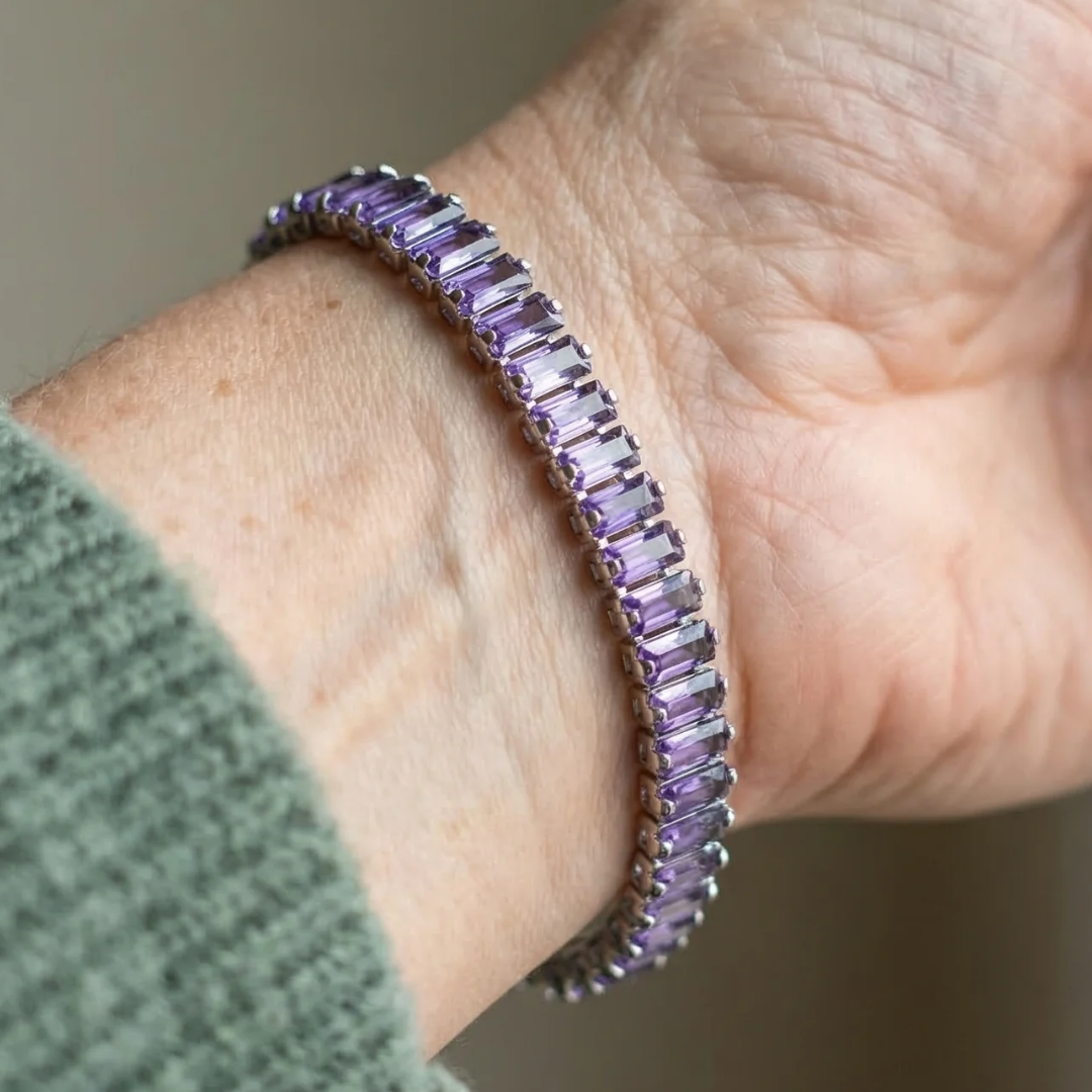 Bracciale Tennis Amethyst Vertéa | Oro Bianco