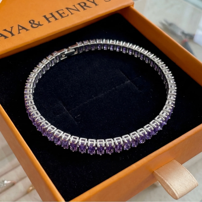 Bracciale Tennis Amethyst Vertéa | Oro Bianco