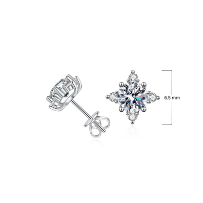Orecchini a fiore Aurelie | Oro bianco