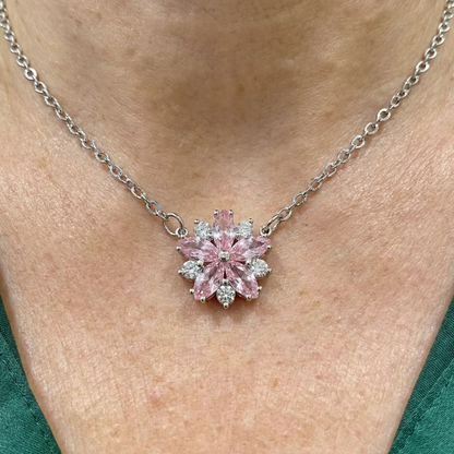 Collana Fiori di Ciliegio | Oro Bianco