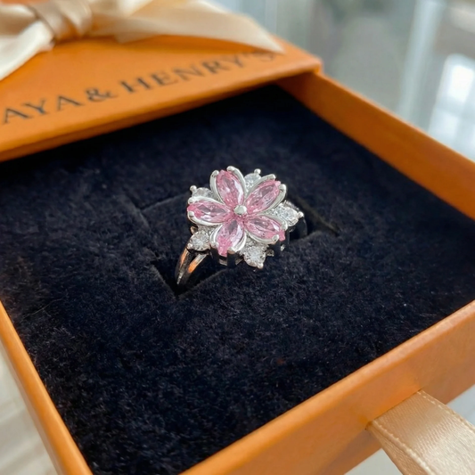 Anello Fiore di Ciliegio | Oro Bianco