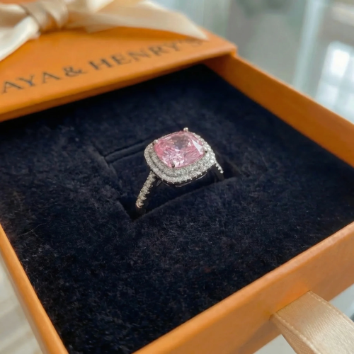 Anello con zaffiro rosa taglio cuscino | Oro rosa
