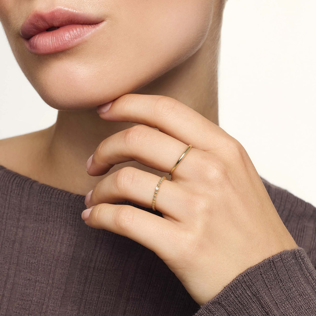 Anello a cupola sottile | Oro