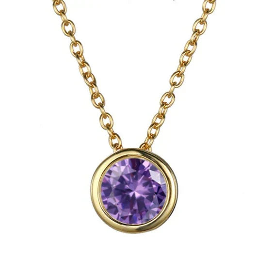 Lunaria Gemmara Birthstone Necklace | Gold