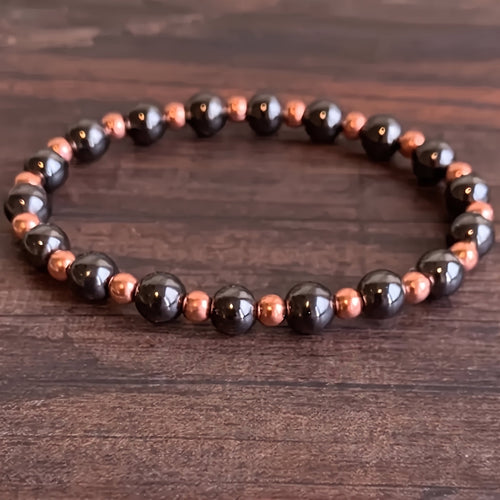 Bracciale in rame con perline Noir