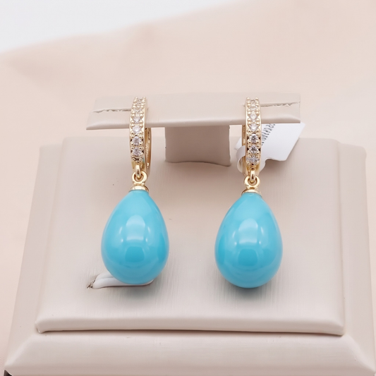 Orecchini Blue Ocean Dew | Oro