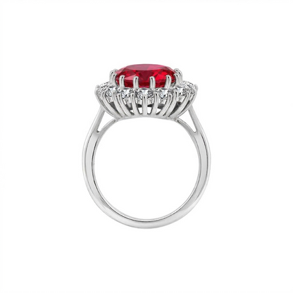 Scarlet Crown Ruby Ring | White Gold
