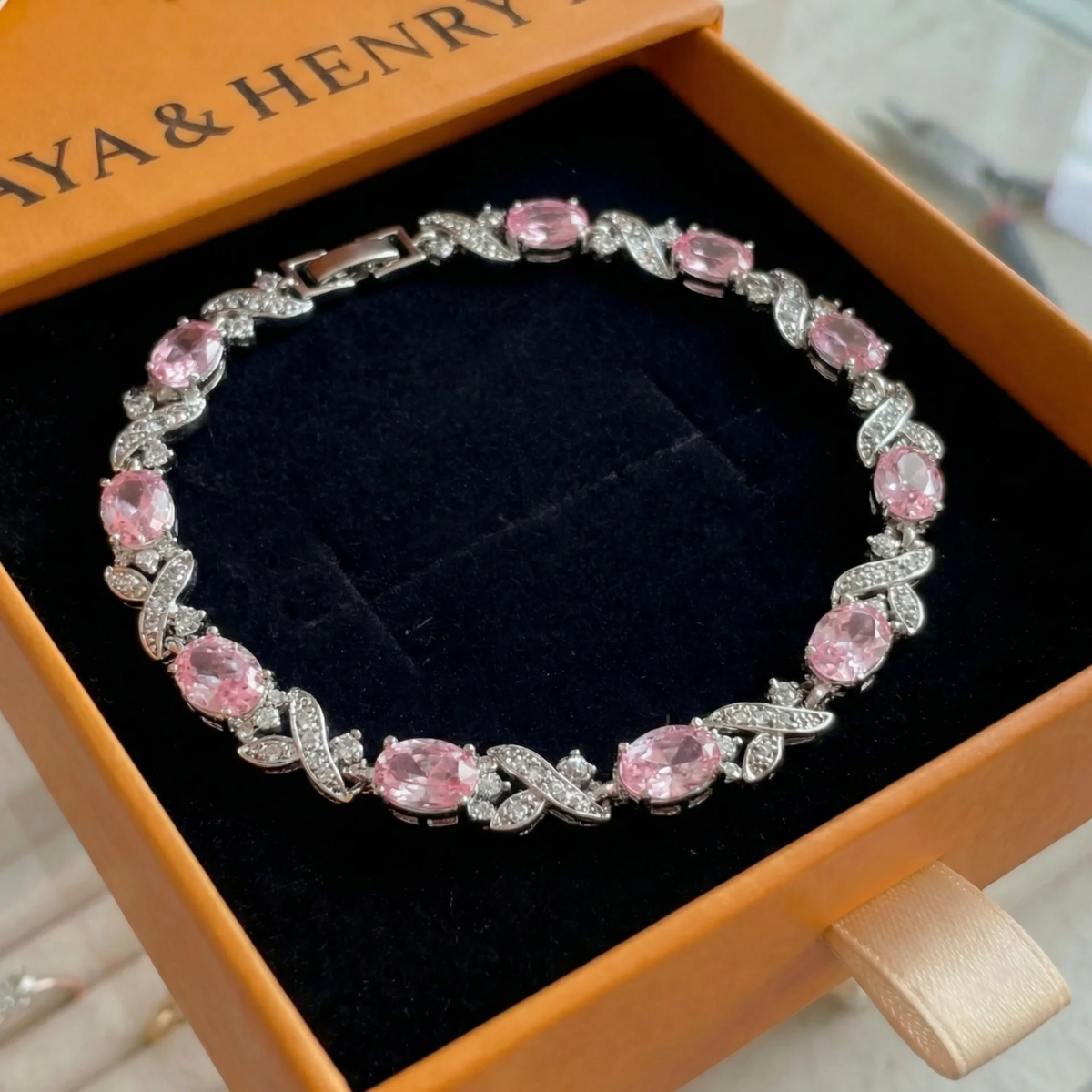 Bracciale Giada Rosalyth | Oro Bianco