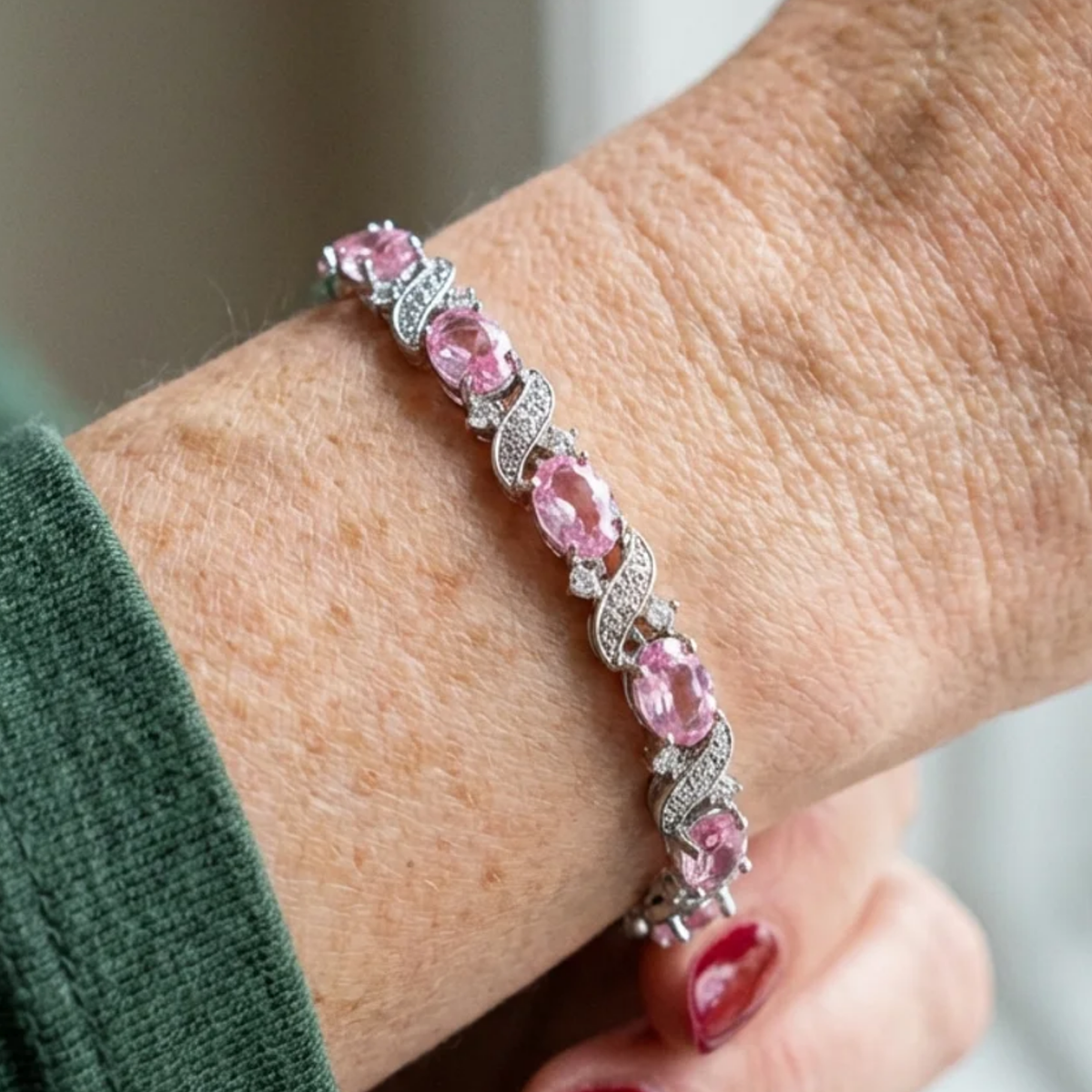 Bracciale Giada Rosalyth | Oro Bianco