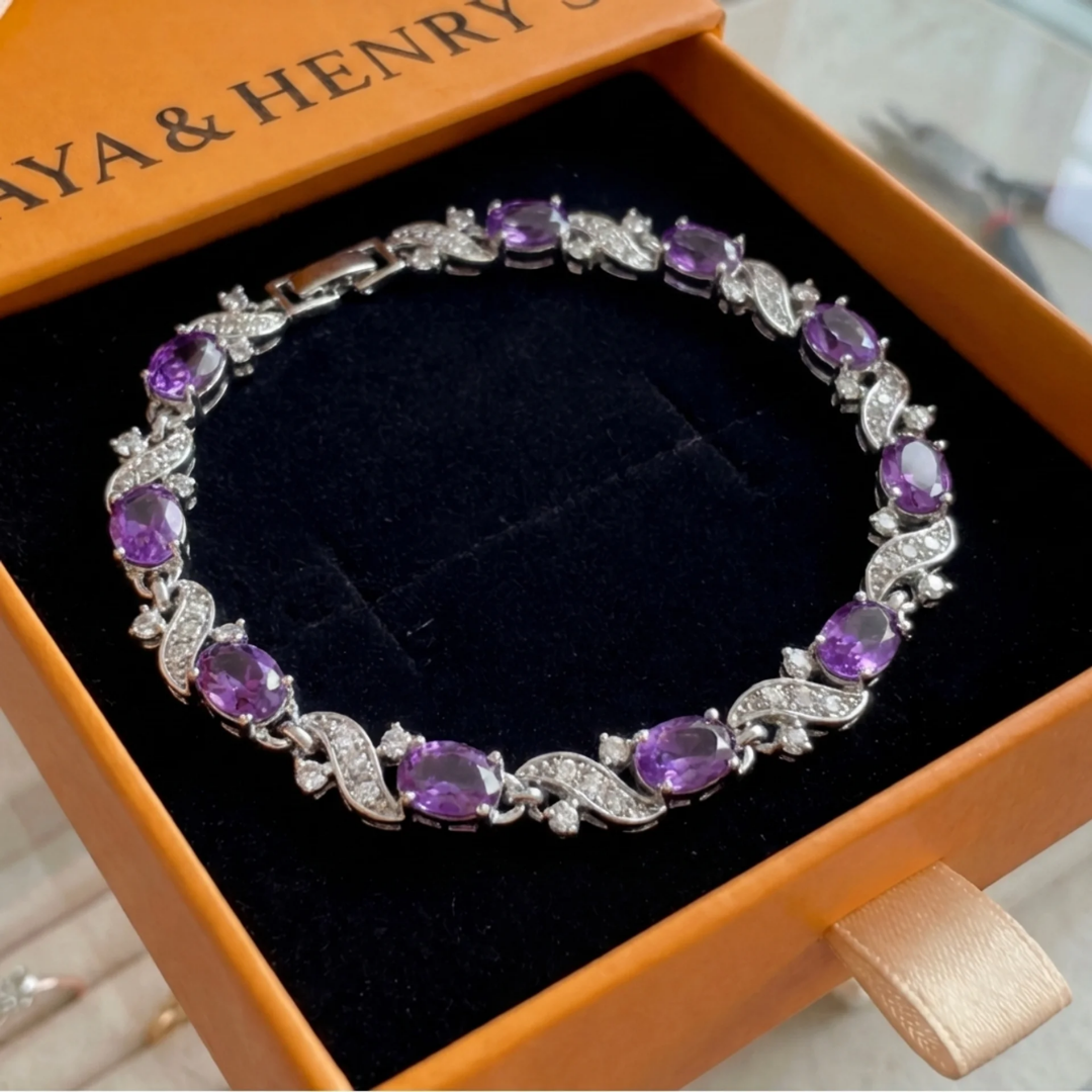 Bracciale Giada Valethyst | Oro bianco