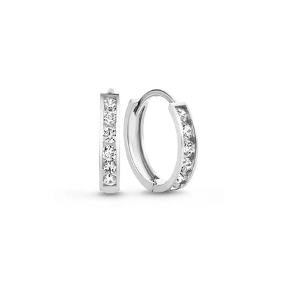 Set di orecchini Dara Brillane con pietre | Oro bianco
