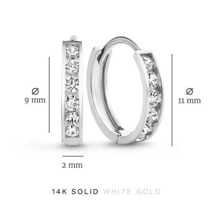 Set di orecchini Dara Brillane con pietre | Oro bianco