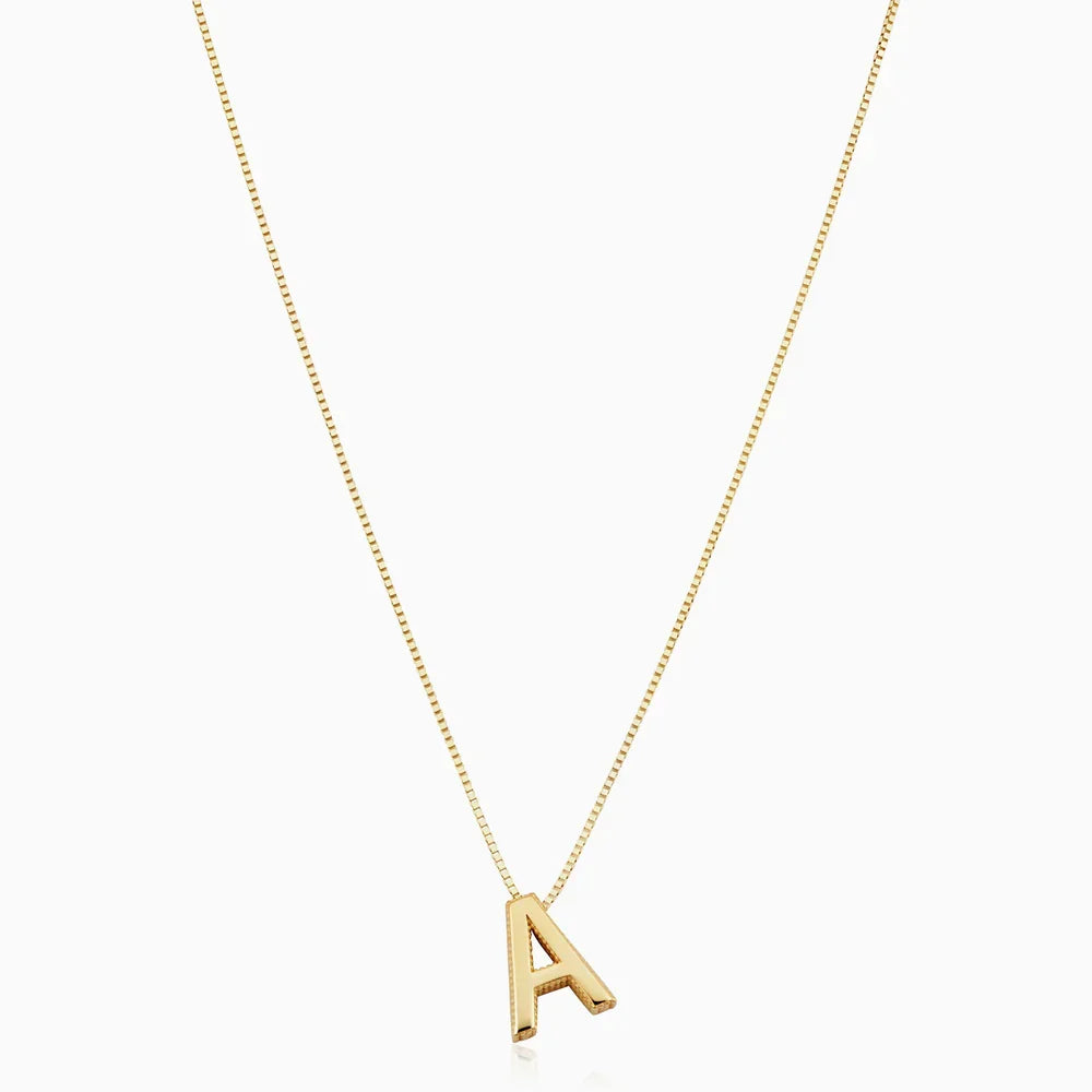 Collana con iniziale stile lettera d'amore | Oro bianco