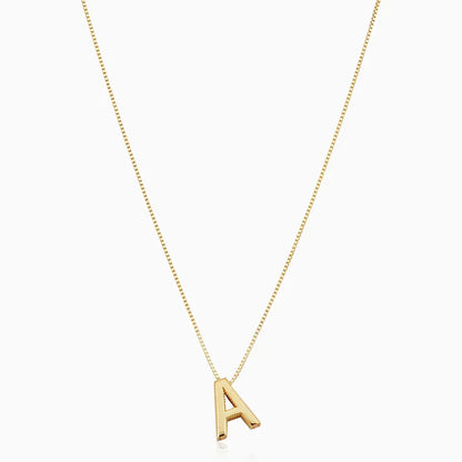Collana con iniziale stile lettera d'amore | Oro bianco