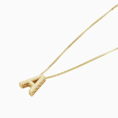 Collana con iniziale stile lettera d'amore | Oro bianco