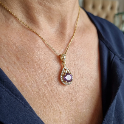 Collana con pendente Lavena Halo | Oro