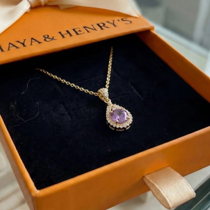 Collana con pendente Lavena Halo | Oro