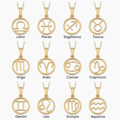 Zodiac sign necklace - Gold