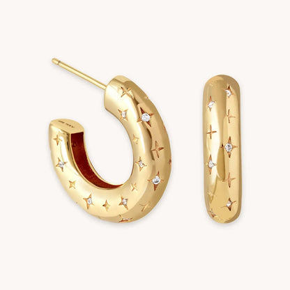 Orecchini a cerchio Cosmic | Oro