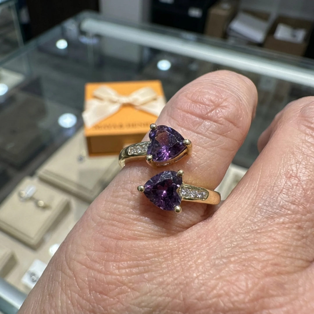 Noctira Violet Heartwrap Ring | Gold