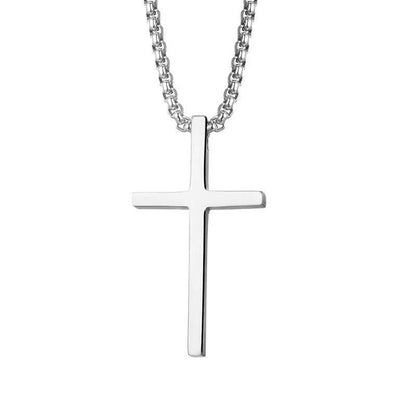 Collana con croce bezel | Oro bianco