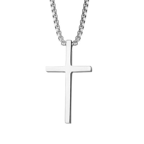 Collana con croce bezel | Oro bianco