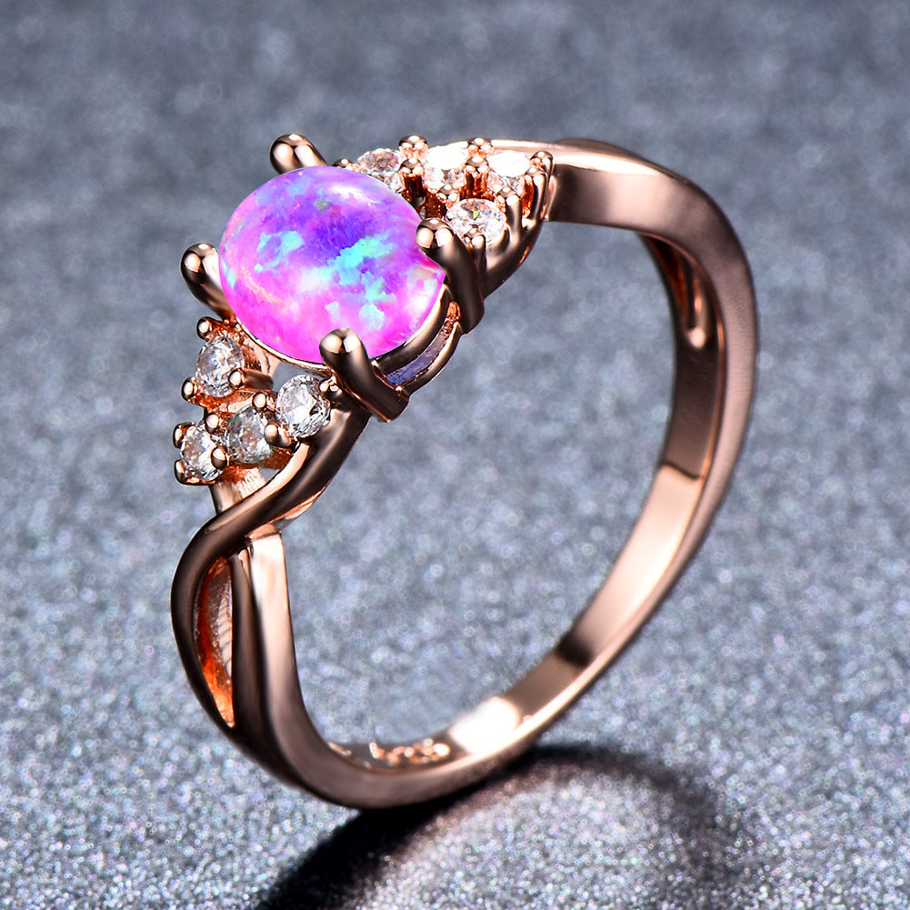 Anello Sylva Moonhart White | Oro rosa