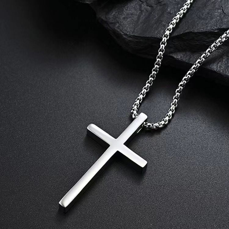 Collana con croce bezel | Oro bianco