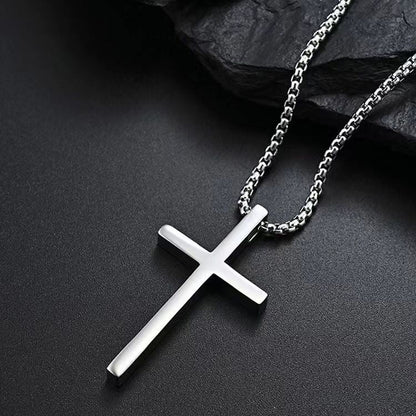 Collana con croce bezel | Oro bianco