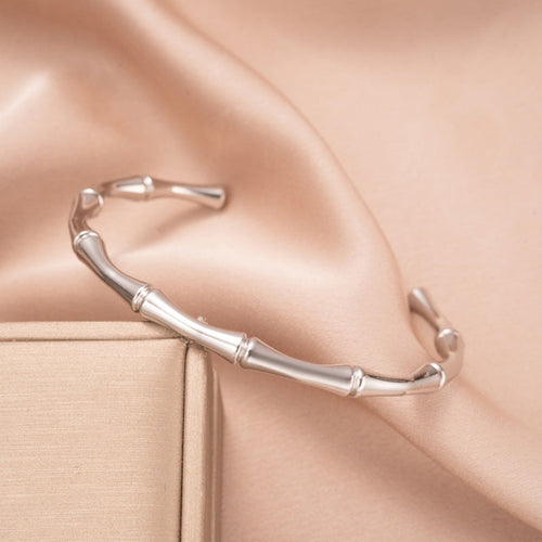 Bracciale rigido Bamboo | Oro bianco