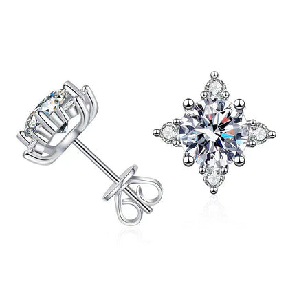 Orecchini a fiore Aurelie | Oro bianco