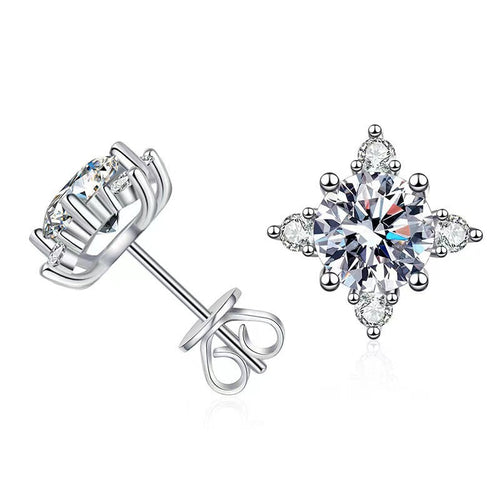 Orecchini a fiore Aurelie | Oro bianco