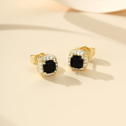Orecchini a lobo Midnight Royale | Oro bianco