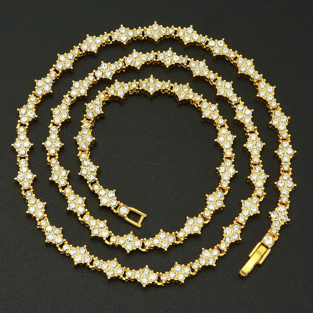 Collana Tennis Classic Cluster | Oro Bianco