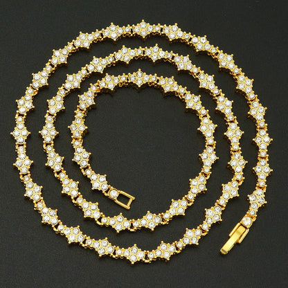 Collana Tennis Classic Cluster | Oro Bianco