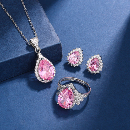 Set Aria Teardrop Rosa | Oro Bianco